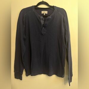 Jack Spade Navy Long Sleeve Henley Shirt